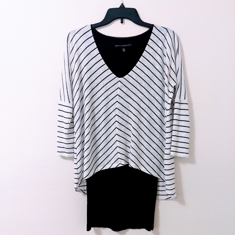 WHBM Black and White Striped Tunic Dress